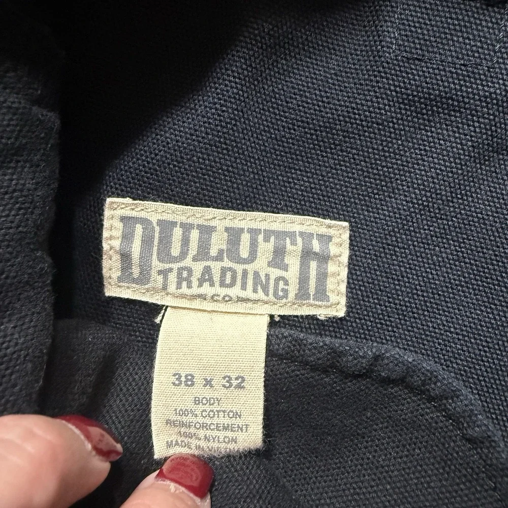 Duluth Trading Co Double Knee Cargo Pants Men's 38x32 Black Fire Hose Workwear
